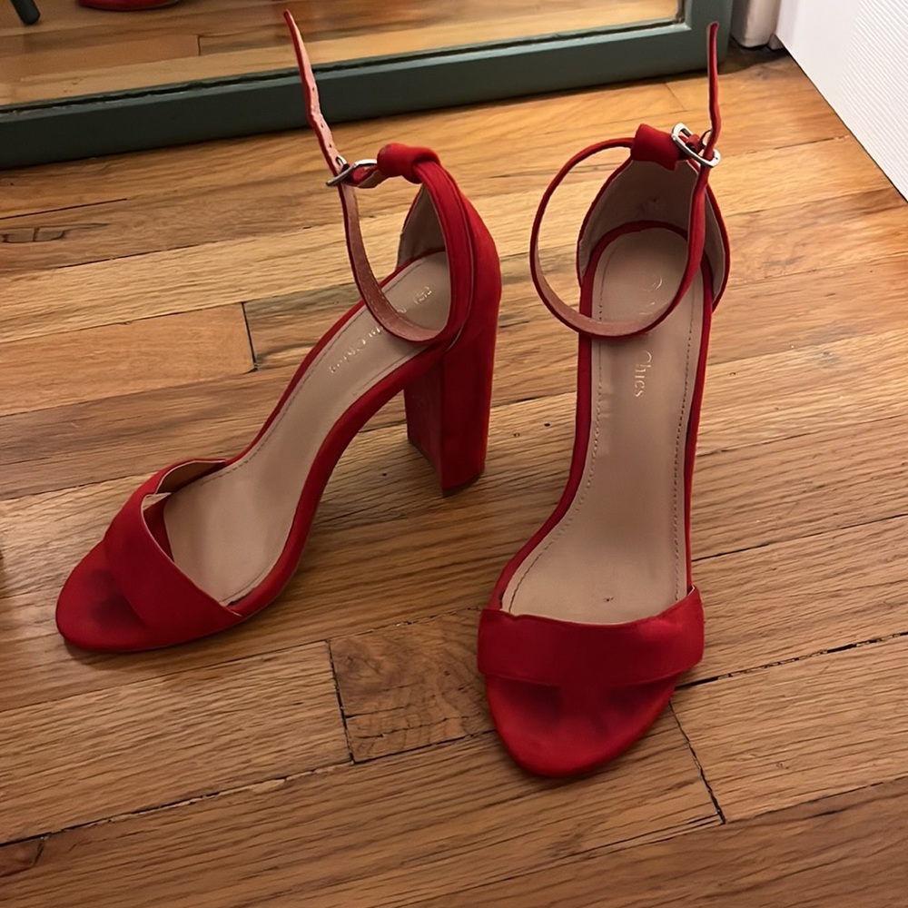 Red Block Heels - Picture 2 of 5